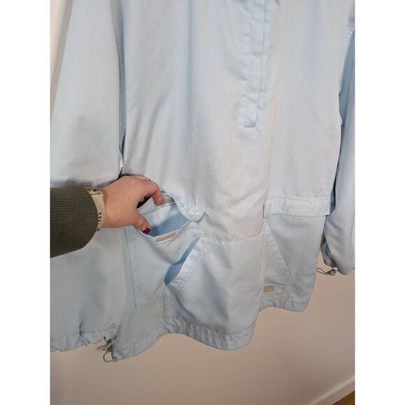 Nike Men's Quarter-Zip Wind Breaker Light Blue Oversized Hooded Jacket - Size M - Picture 5 of 11